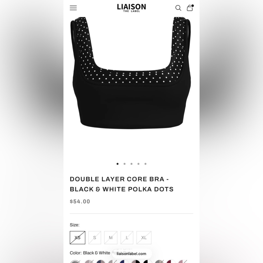 Liaison Black and White Polka Dot Bra and Short Set